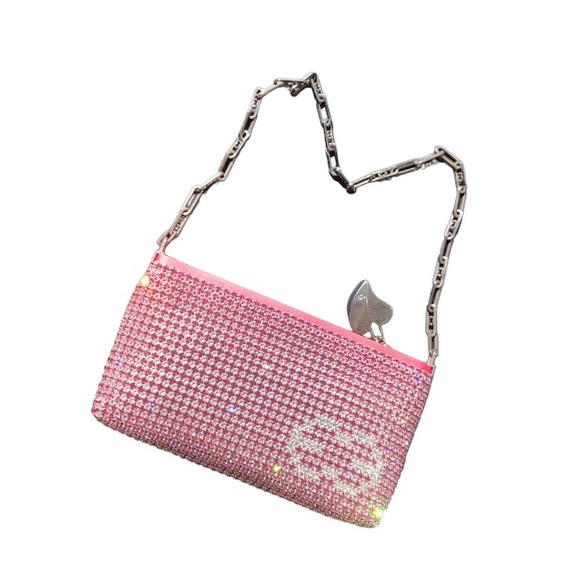 ESCADA coral pink handbag with crystals. NWOT - Picture 4 of 14